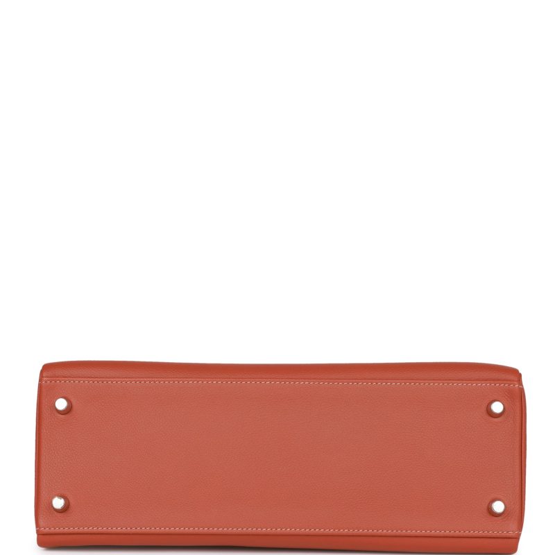 Hermes Kelly Retourne 32 Blush Verso Evercolor Palladium Hardware - Image 6
