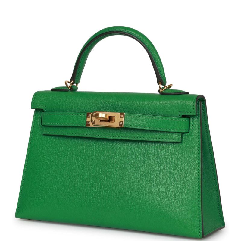 Hermes Kelly Sellier 20 Bambou Chevre Gold Hardware - Image 3