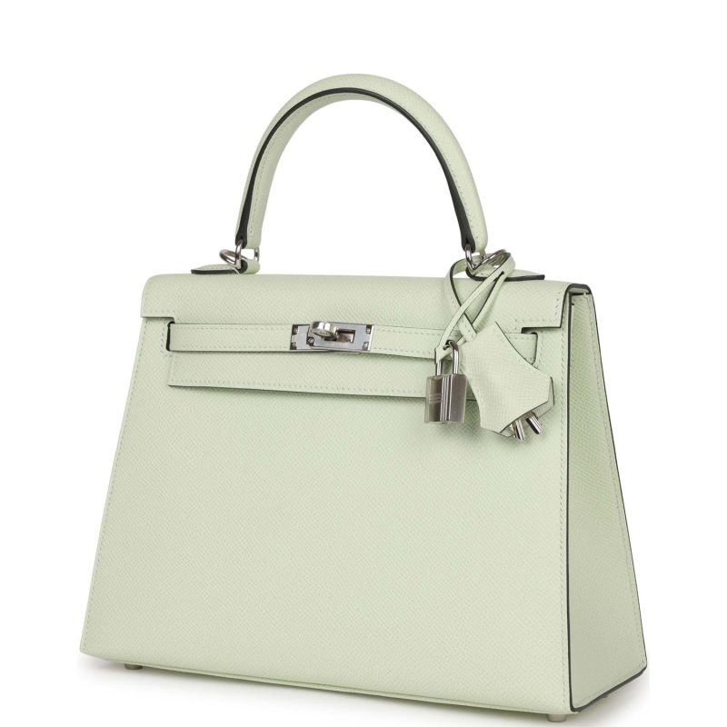Hermes Kelly Sellier 25 Vert Fizz Epsom Palladium Hardware - Image 3