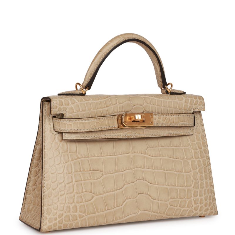 Hermes Kelly Sellier 20 Trench Matte Alligator Mississippiensis Gold Hardware - Image 2