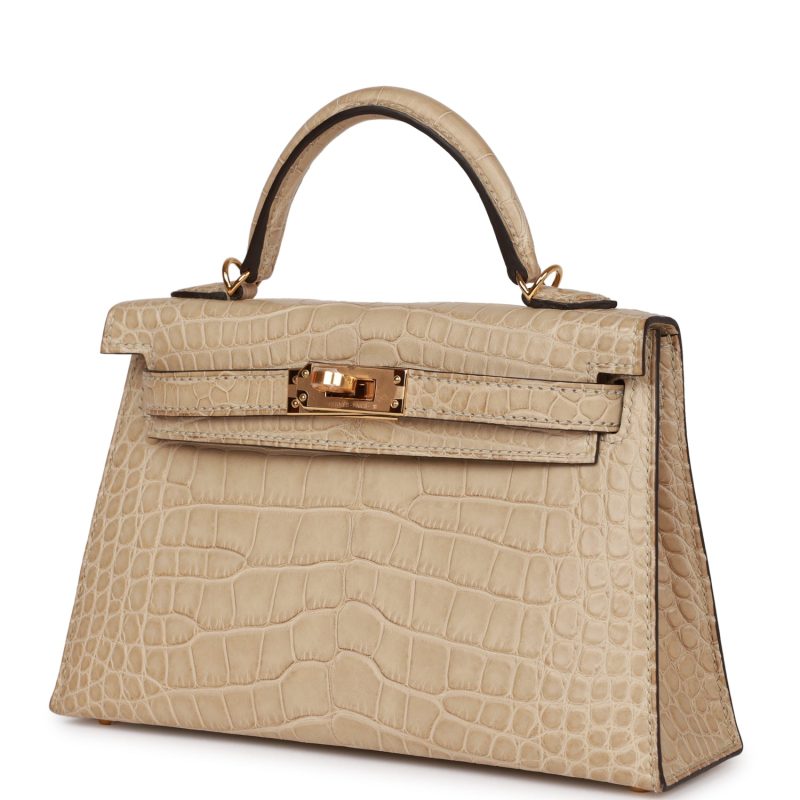 Hermes Kelly Sellier 20 Trench Matte Alligator Mississippiensis Gold Hardware - Image 3