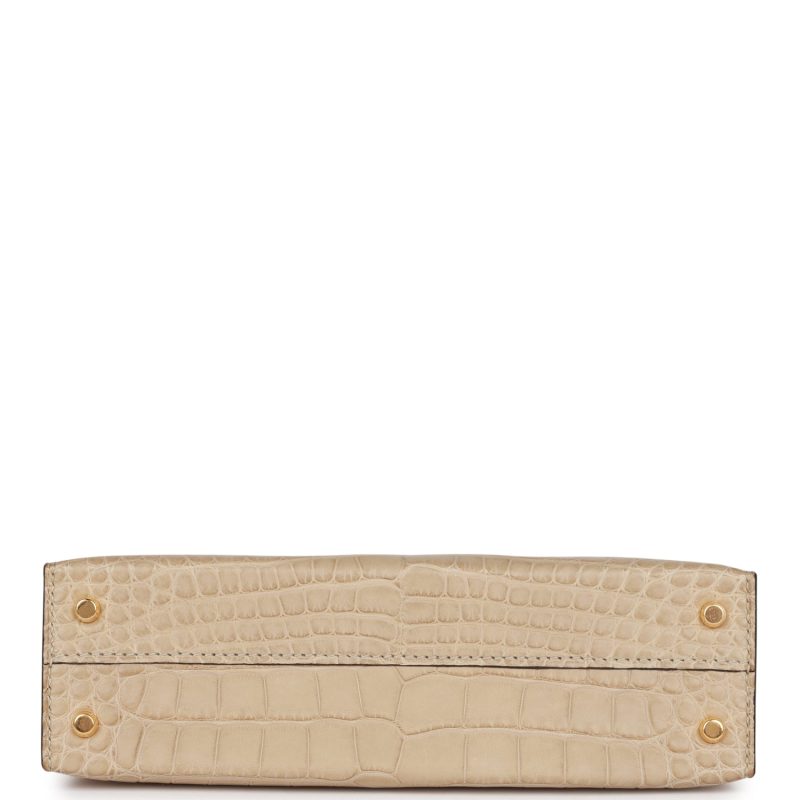 Hermes Kelly Sellier 20 Trench Matte Alligator Mississippiensis Gold Hardware - Image 6