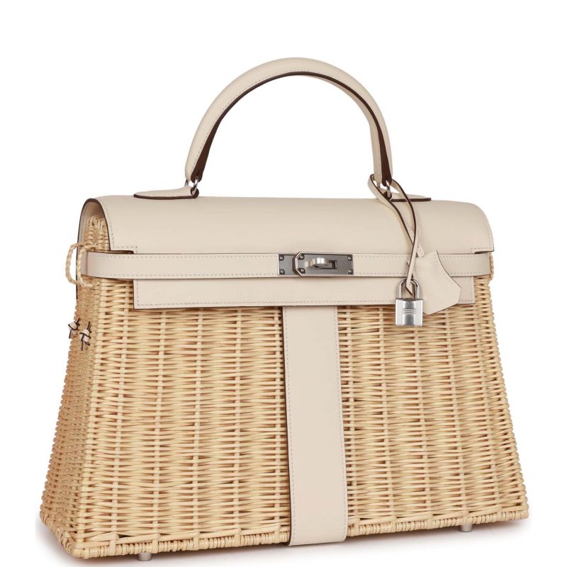 Hermes Picnic Kelly 35 Nata Swift Palladium Hardware - Image 2