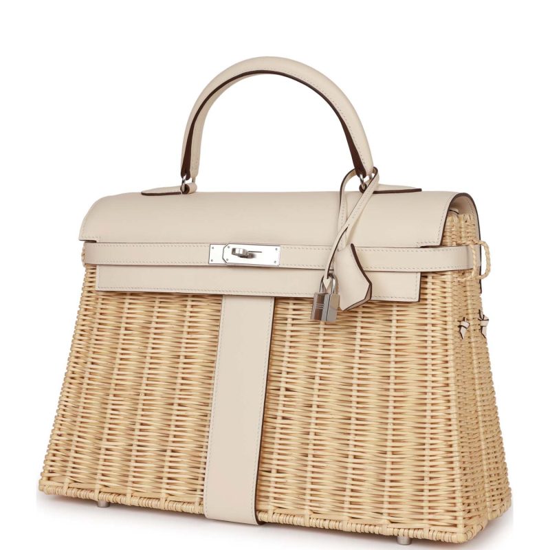 Hermes Picnic Kelly 35 Nata Swift Palladium Hardware - Image 3