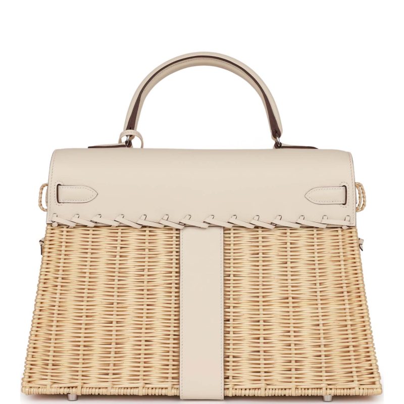 Hermes Picnic Kelly 35 Nata Swift Palladium Hardware - Image 5
