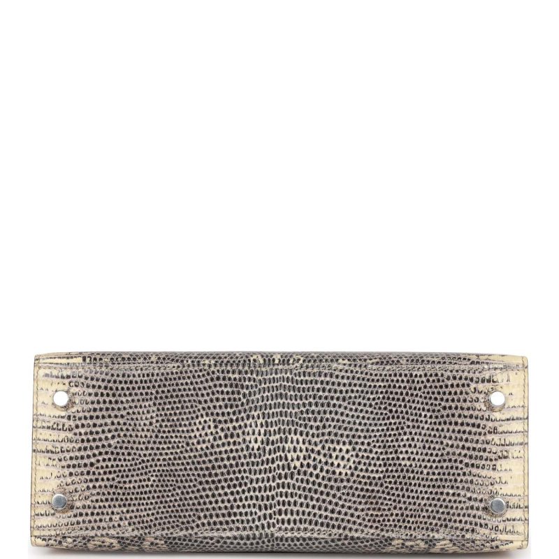 Hermes Kelly Sellier 25 Ombre Varanus Salvator Lizard Palladium Hardware - Image 6