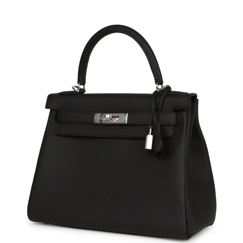 Hermes Kelly Retourne 28 Black Togo Palladium Hardware - Image 3
