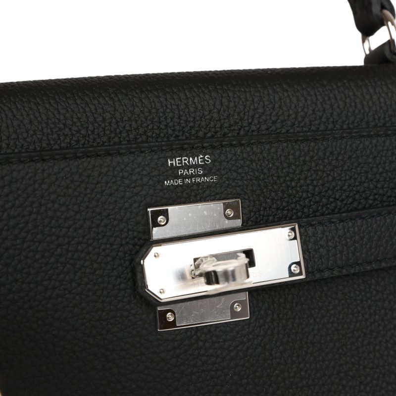 Hermes Kelly Retourne 28 Black Togo Palladium Hardware - Image 7