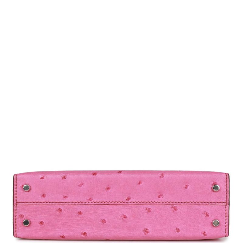 Hermes Kelly Sellier 20 Fuchsia Ostrich Palladium Hardware - Image 6