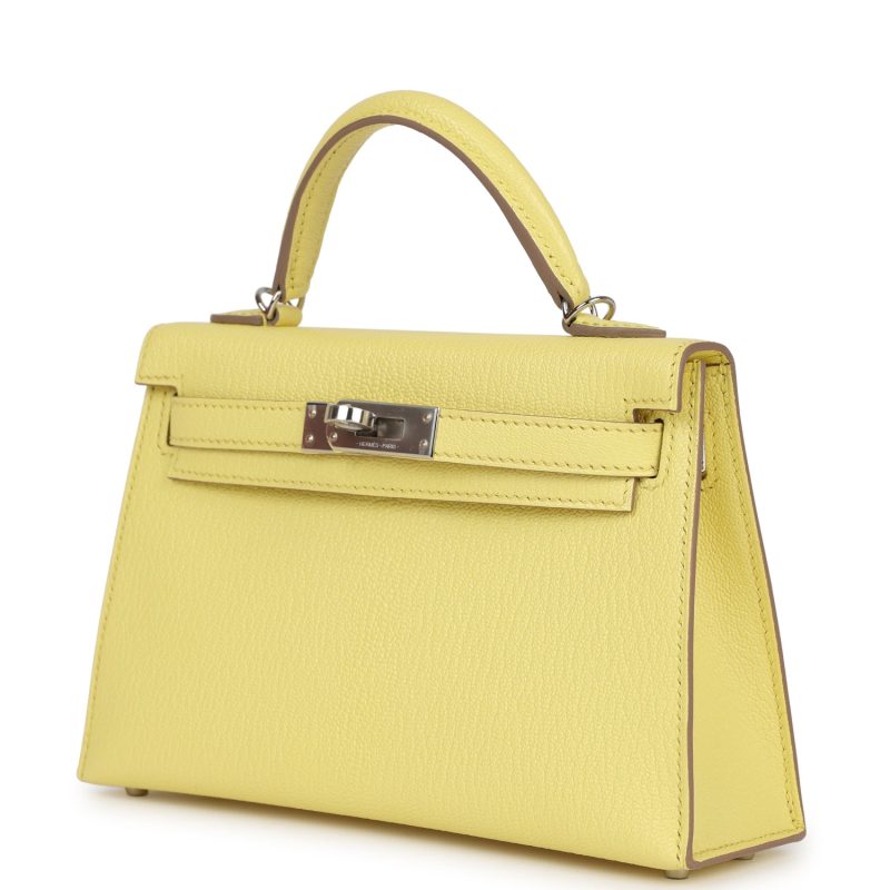 Hermes Kelly Sellier 20 Limoncello Chevre Palladium Hardware - Image 3