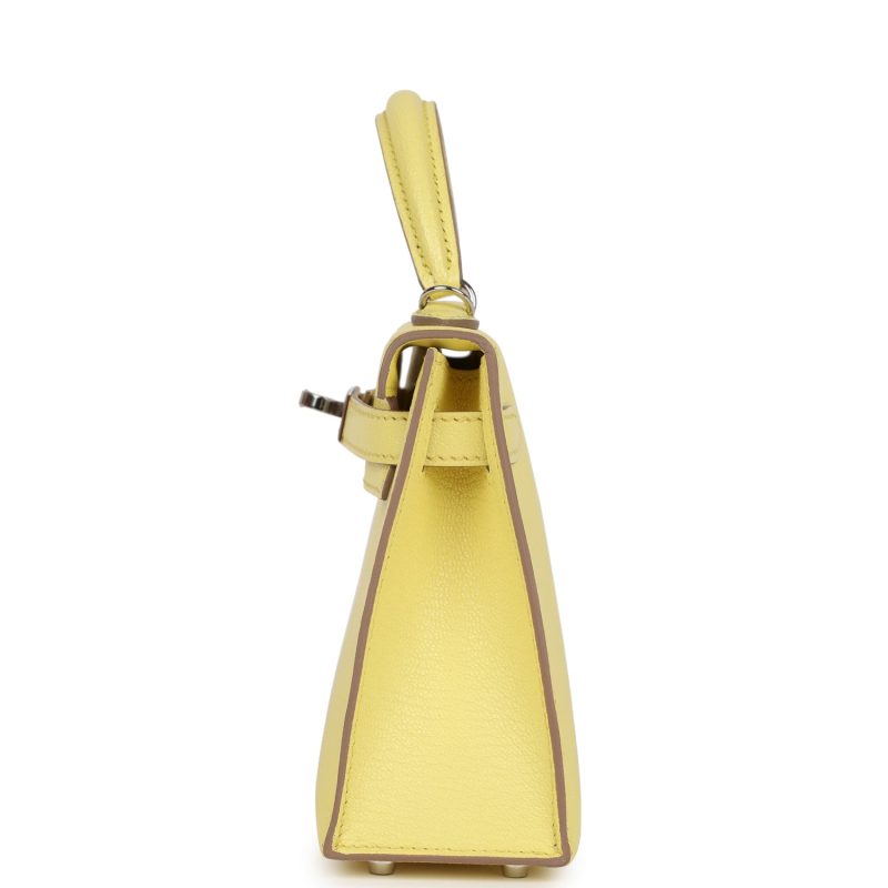 Hermes Kelly Sellier 20 Limoncello Chevre Palladium Hardware - Image 4