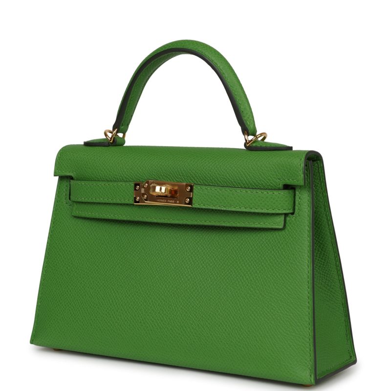 Hermes Kelly Sellier 20 Vert Yucca Epsom Gold Hardware - Image 3