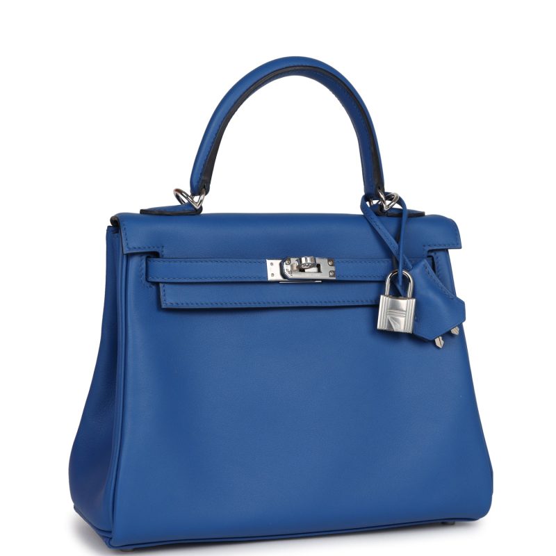 Hermes Kelly Retourne 25 Bleu France Swift Palladium Hardware - Image 2