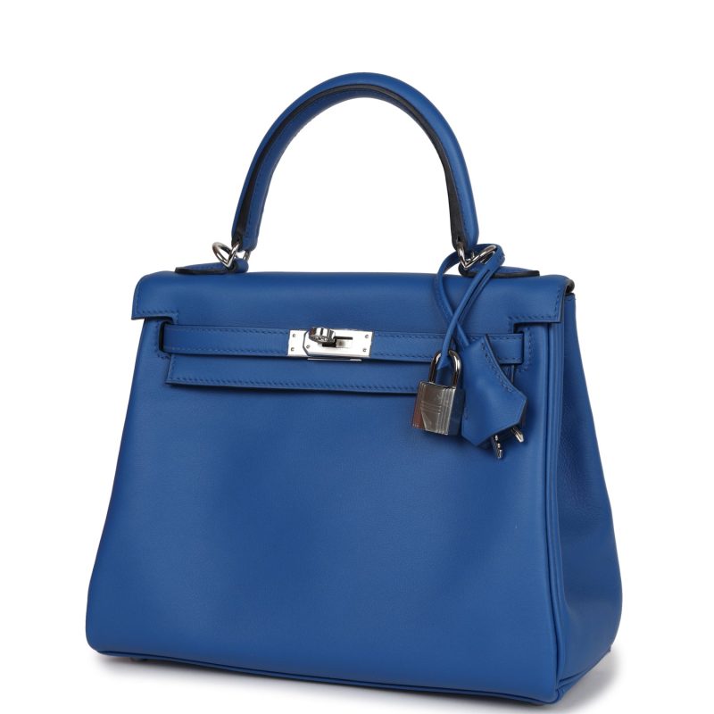 Hermes Kelly Retourne 25 Bleu France Swift Palladium Hardware - Image 3