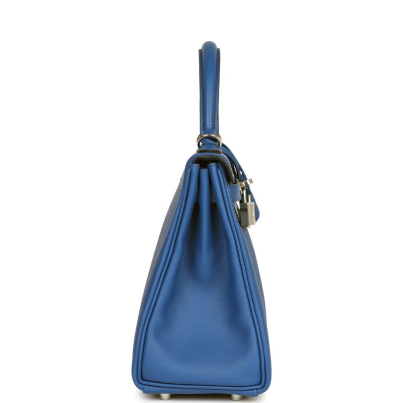 Hermes Kelly Retourne 25 Bleu France Swift Palladium Hardware - Image 4