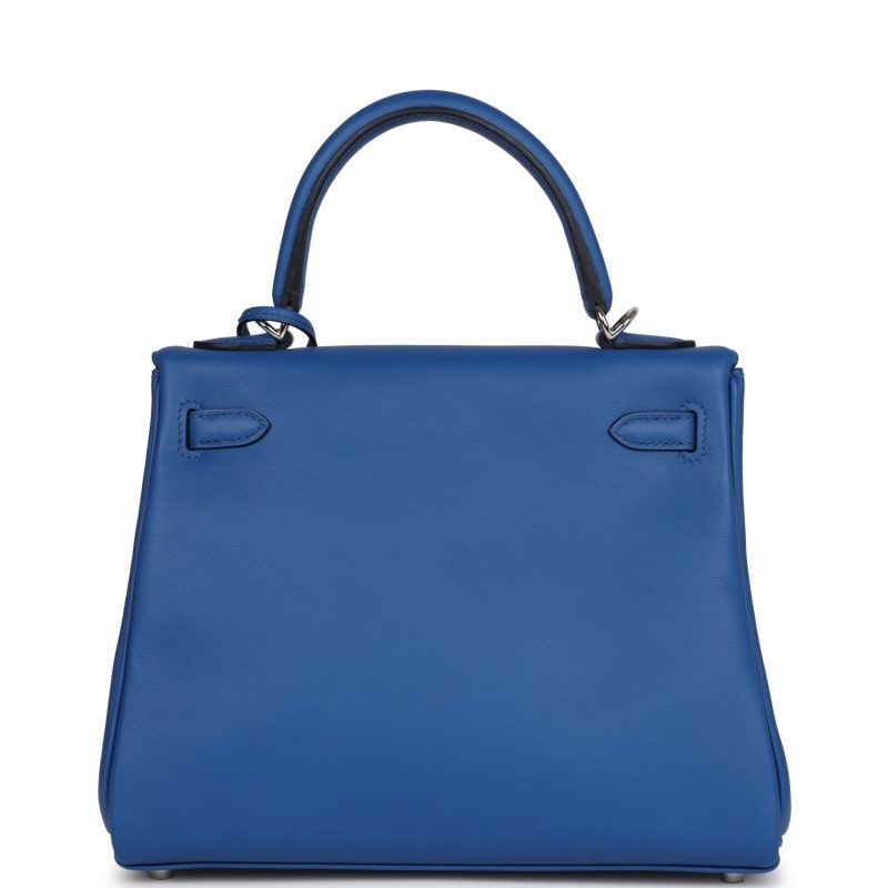 Hermes Kelly Retourne 25 Bleu France Swift Palladium Hardware - Image 5