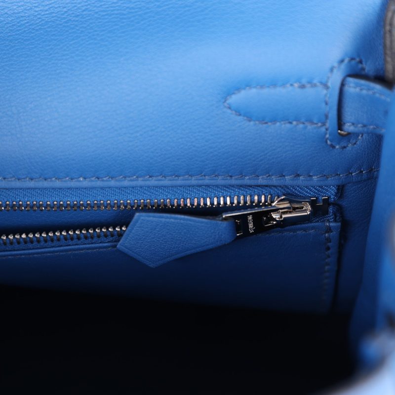 Hermes Kelly Retourne 25 Bleu France Swift Palladium Hardware - Image 9