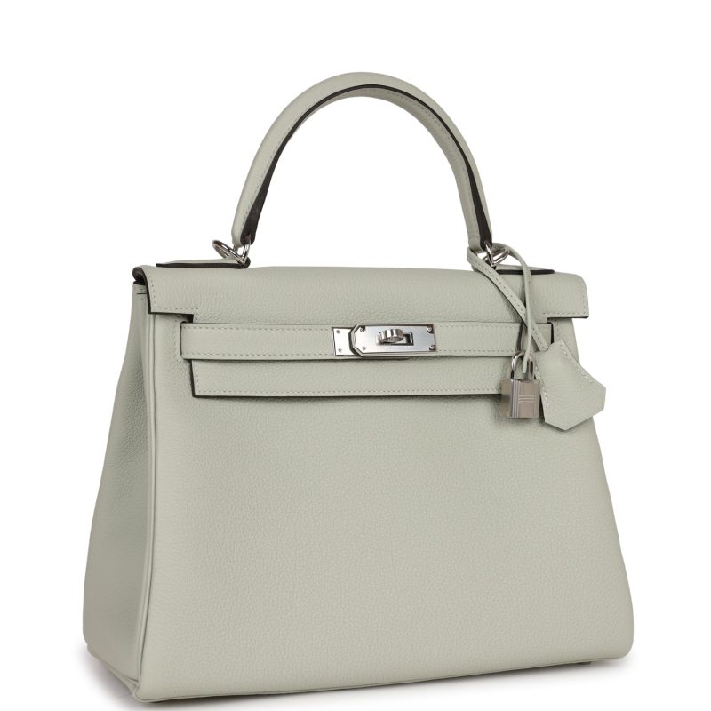 Hermes Kelly Retourne 28 Gris Neve Togo Palladium Hardware - Image 2