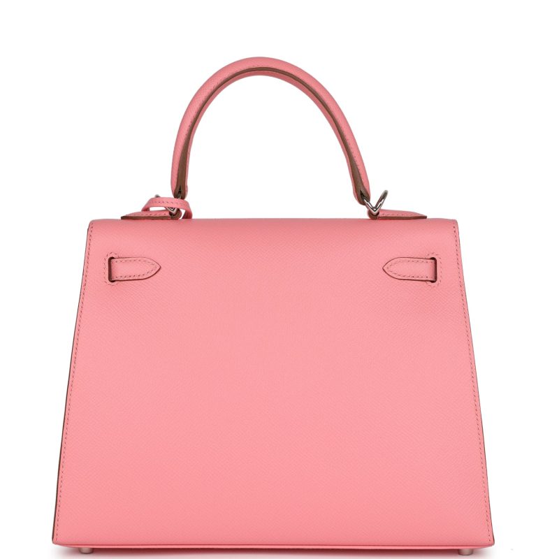 Hermes Kelly Sellier 25 Rose Confetti Epsom Palladium Hardware - Image 5