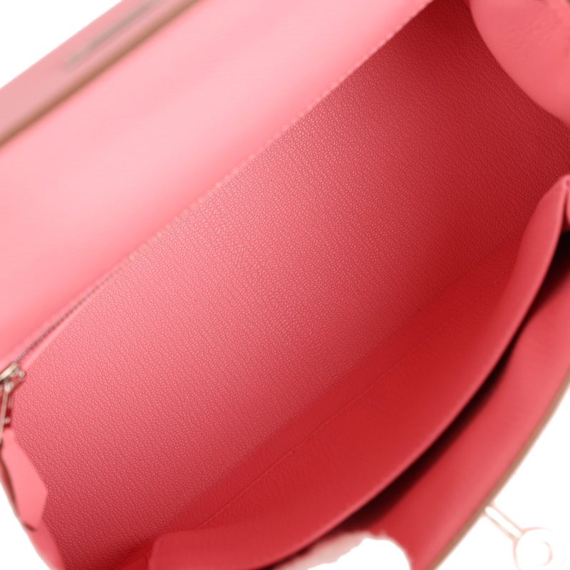 Hermes Kelly Sellier 25 Rose Confetti Epsom Palladium Hardware - Image 8