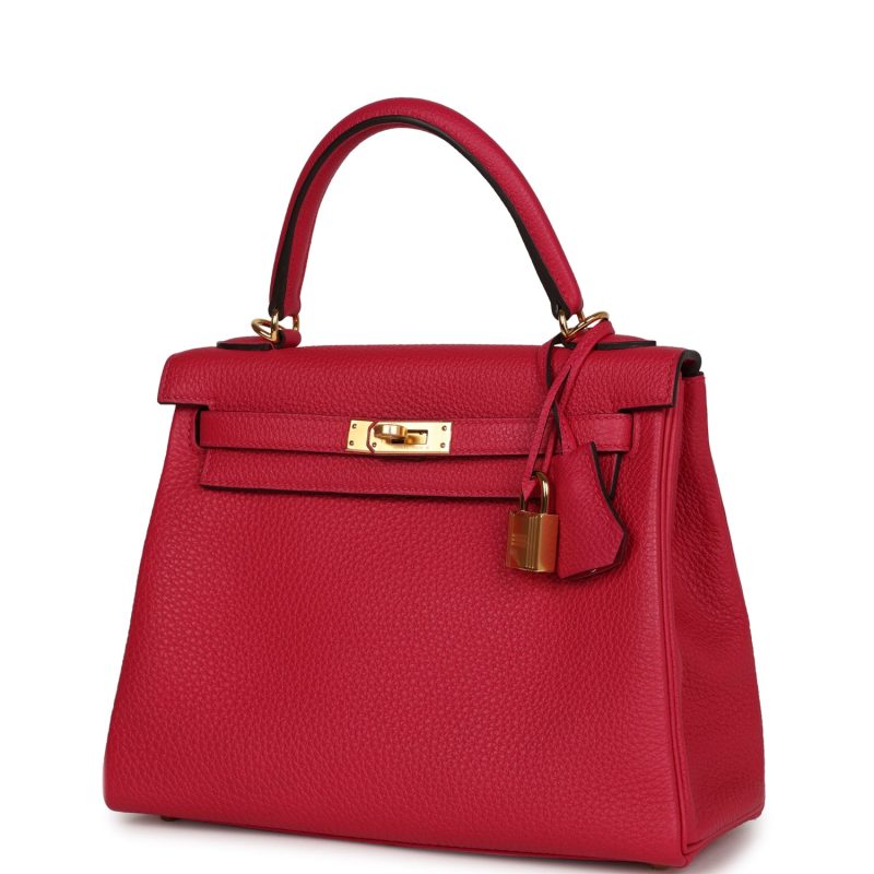 Hermes Kelly Retourne 25 Framboise Togo Gold Hardware - Image 3