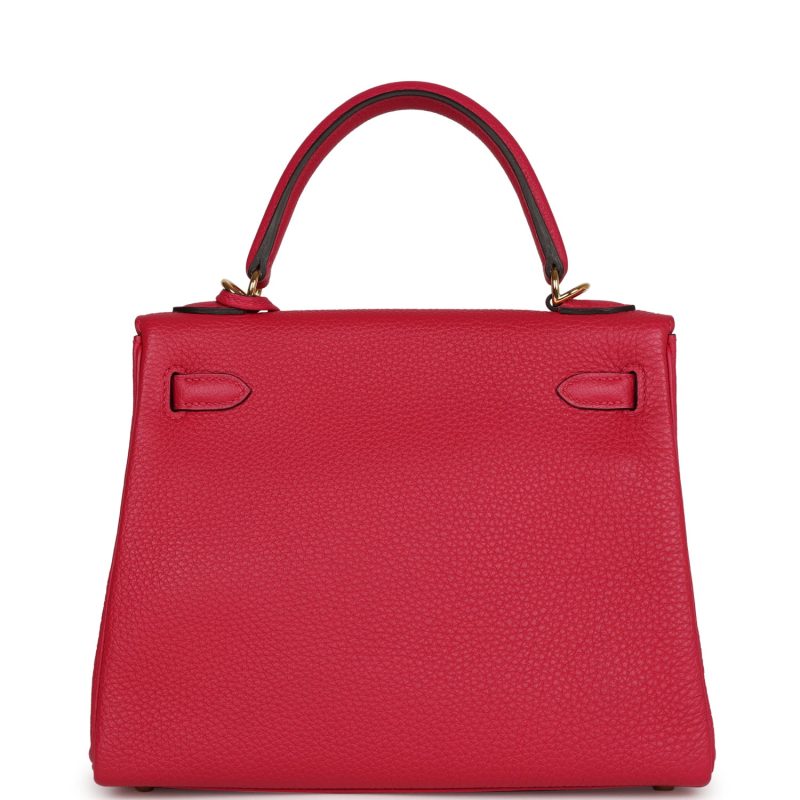 Hermes Kelly Retourne 25 Framboise Togo Gold Hardware - Image 5