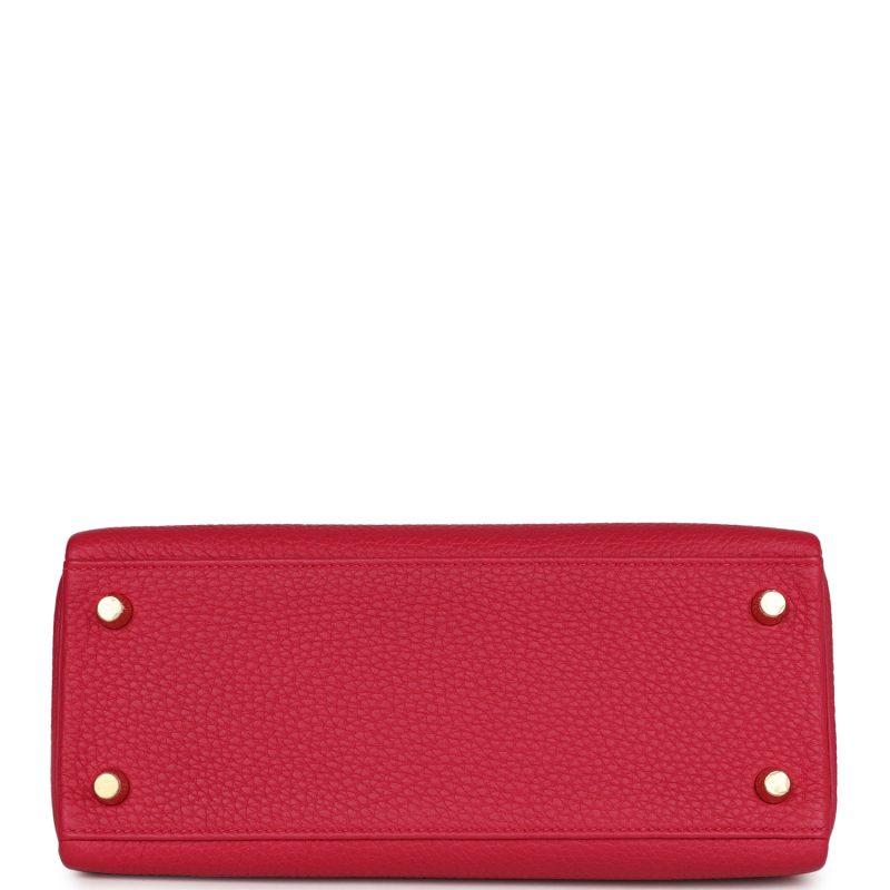 Hermes Kelly Retourne 25 Framboise Togo Gold Hardware - Image 6