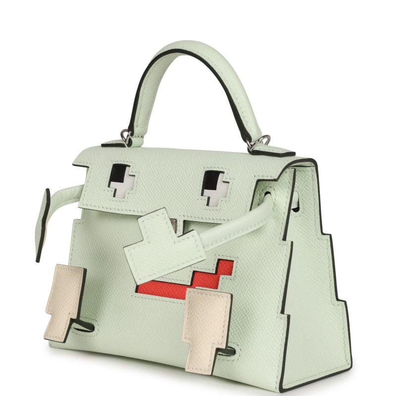 Hermes “Quelle Idolle” Picto Kelly Doll Vert Fizz Epsom Palladium Hardware - Image 3