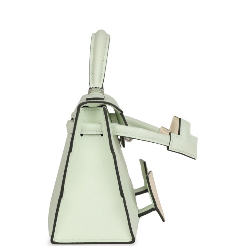 Hermes “Quelle Idolle” Picto Kelly Doll Vert Fizz Epsom Palladium Hardware - Image 4