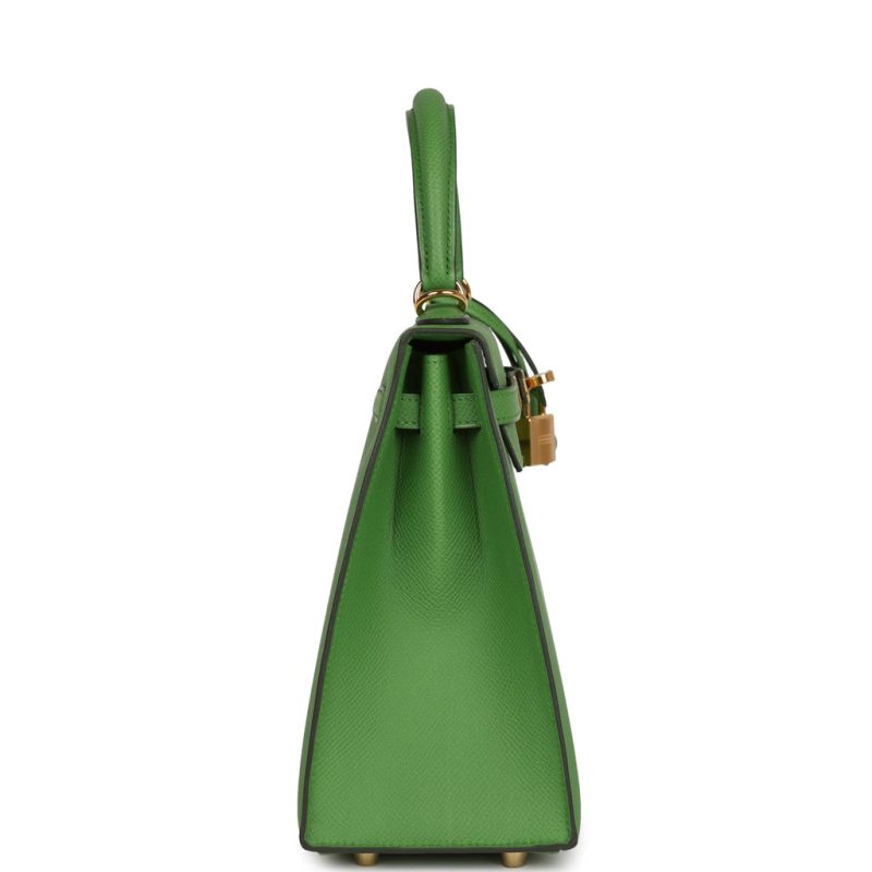 Hermes Kelly Sellier 25 Vert Yucca Epsom Gold Hardware - Image 3