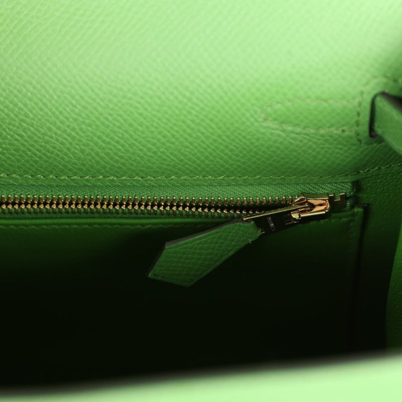 Hermes Kelly Sellier 25 Vert Yucca Epsom Gold Hardware - Image 8