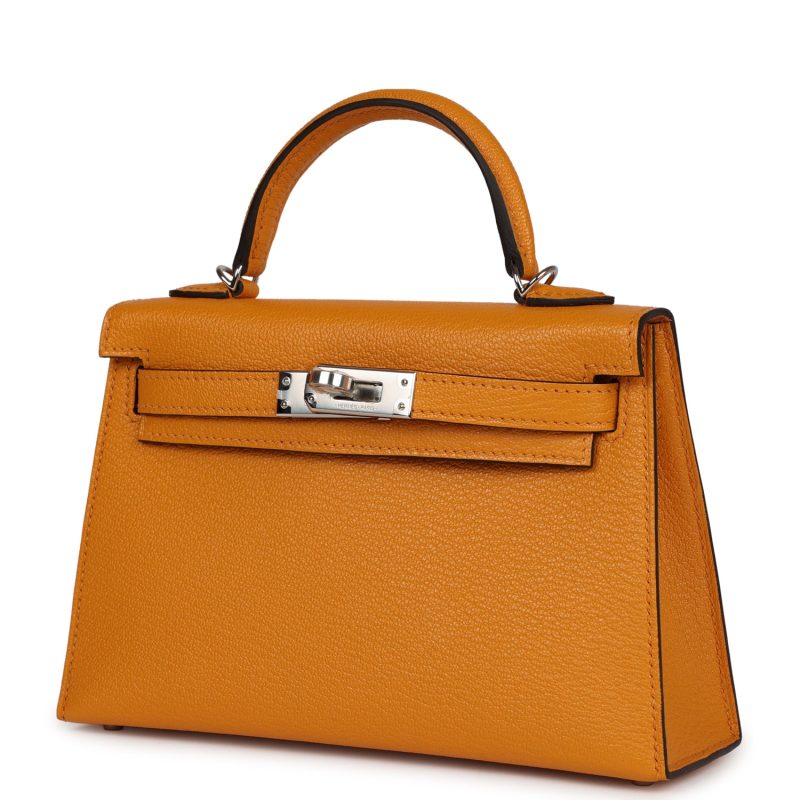 Hermes Kelly Sellier 20 Moutarde Chevre Palladium Hardware - Image 3