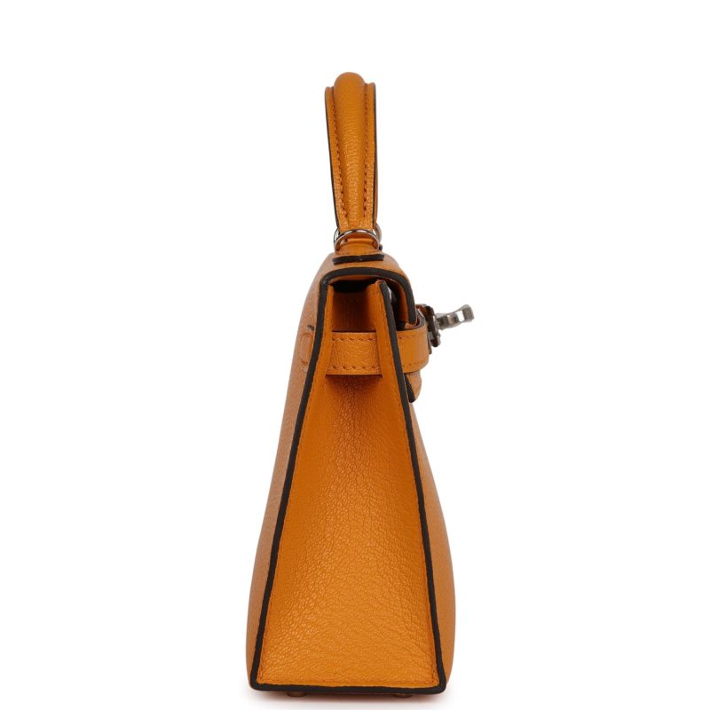Hermes Kelly Sellier 20 Moutarde Chevre Palladium Hardware - Image 4