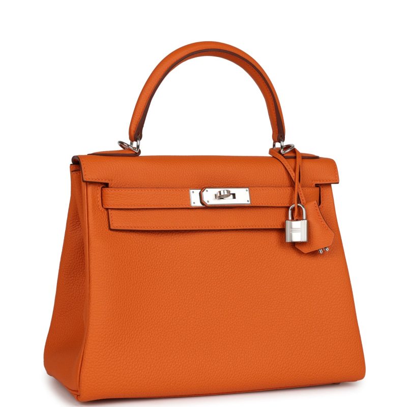 Hermes Kelly Retourne 28 Orange Togo Palladium Hardware - Image 2