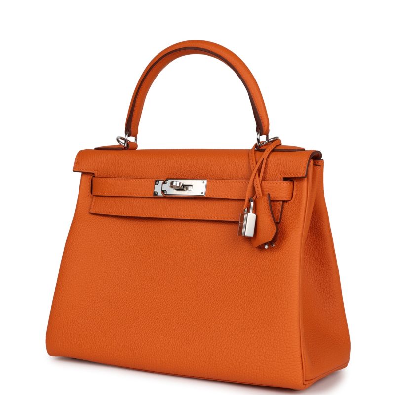 Hermes Kelly Retourne 28 Orange Togo Palladium Hardware - Image 3
