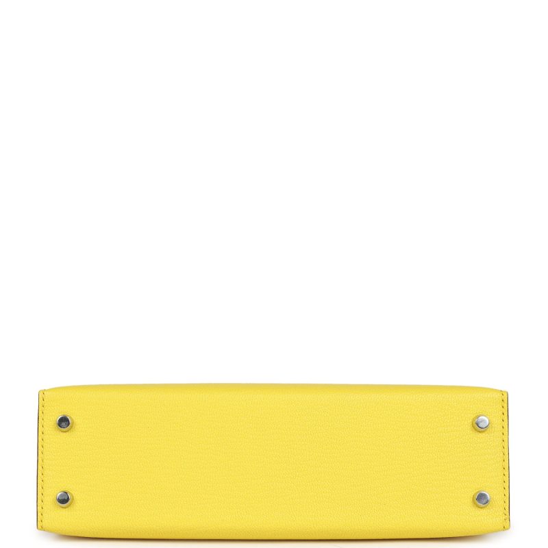 Hermes Kelly Sellier 20 Jaune Citron Chevre Palladium Hardware - Image 5