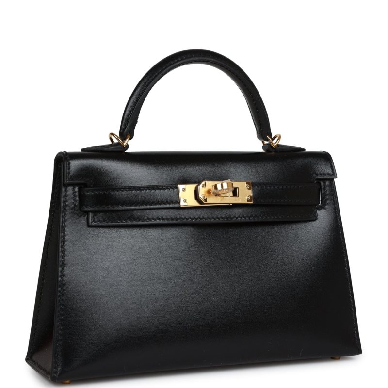 Hermes Kelly Sellier 20 Black Box Gold Hardware - Image 2