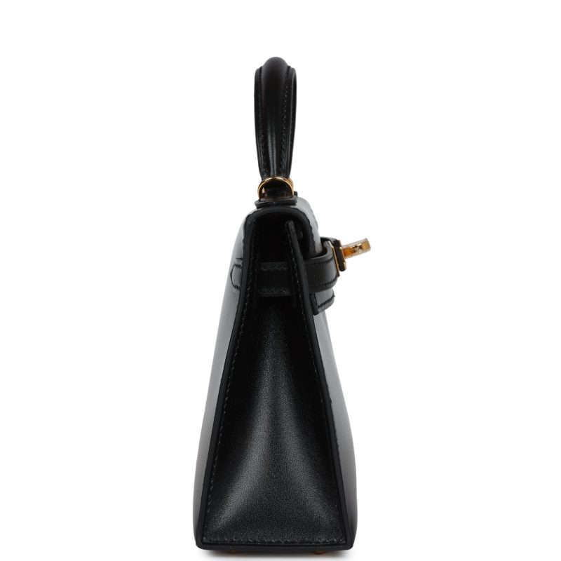 Hermes Kelly Sellier 20 Black Box Gold Hardware - Image 4