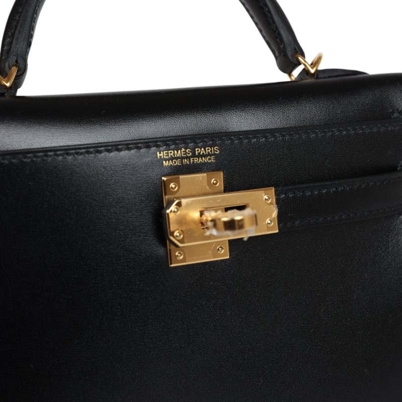 Hermes Kelly Sellier 20 Black Box Gold Hardware - Image 7