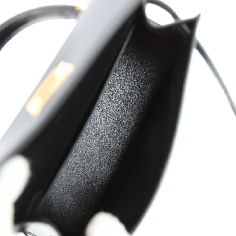 Hermes Kelly Sellier 20 Black Box Gold Hardware - Image 8