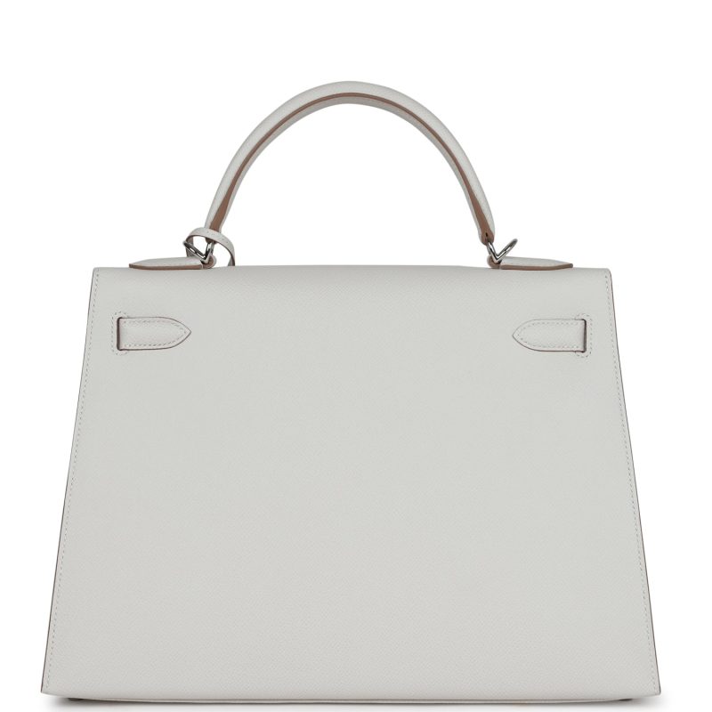 Hermes Kelly Sellier 32 Gris Pale Epsom Palladium Hardware - Image 5