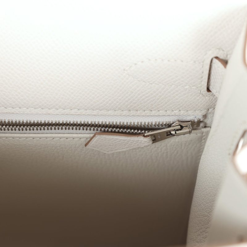 Hermes Kelly Sellier 32 Gris Pale Epsom Palladium Hardware - Image 9