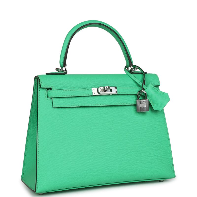Hermes Kelly Sellier 25 Vert Comics Epsom Palladium Hardware - Image 2