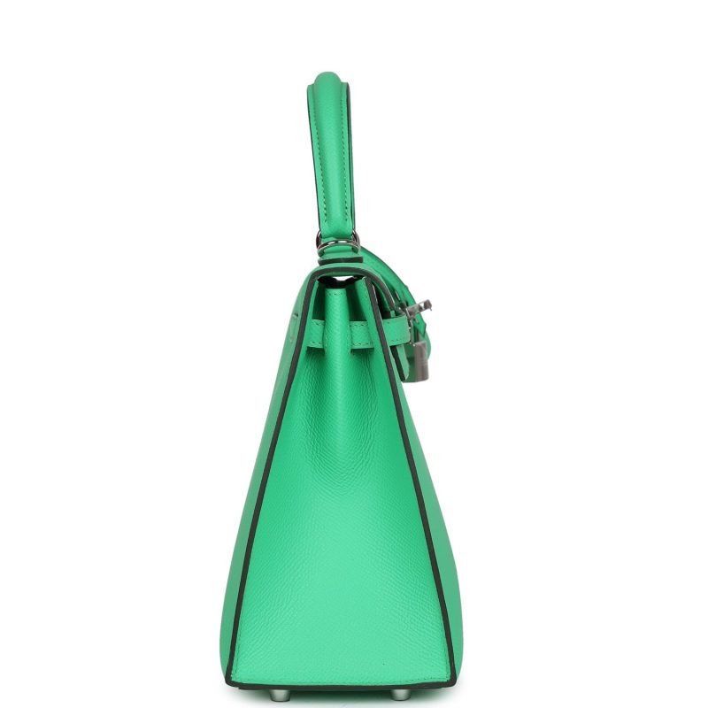 Hermes Kelly Sellier 25 Vert Comics Epsom Palladium Hardware - Image 4