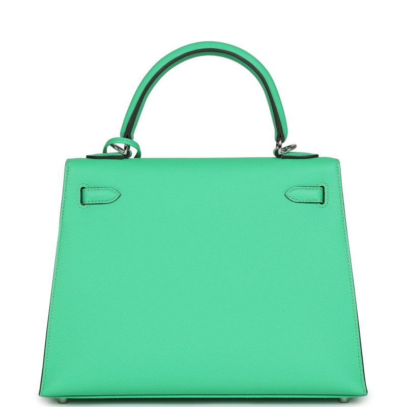 Hermes Kelly Sellier 25 Vert Comics Epsom Palladium Hardware - Image 5
