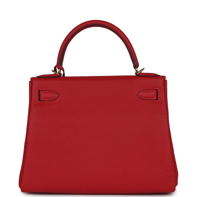 Hermes Kelly Retourne 28 Vermillion Clemence Gold Hardware - Image 5
