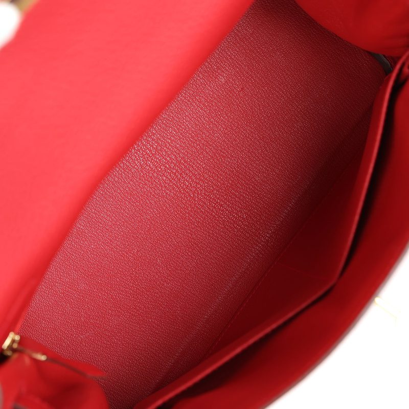 Hermes Kelly Retourne 28 Vermillion Clemence Gold Hardware - Image 8