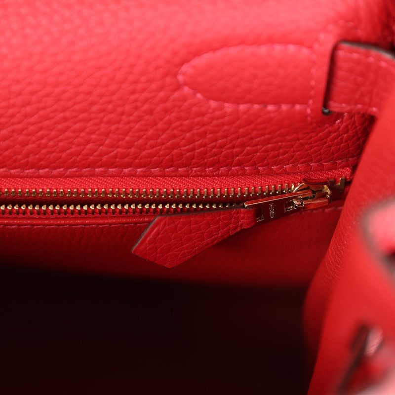 Hermes Kelly Retourne 28 Vermillion Clemence Gold Hardware - Image 9