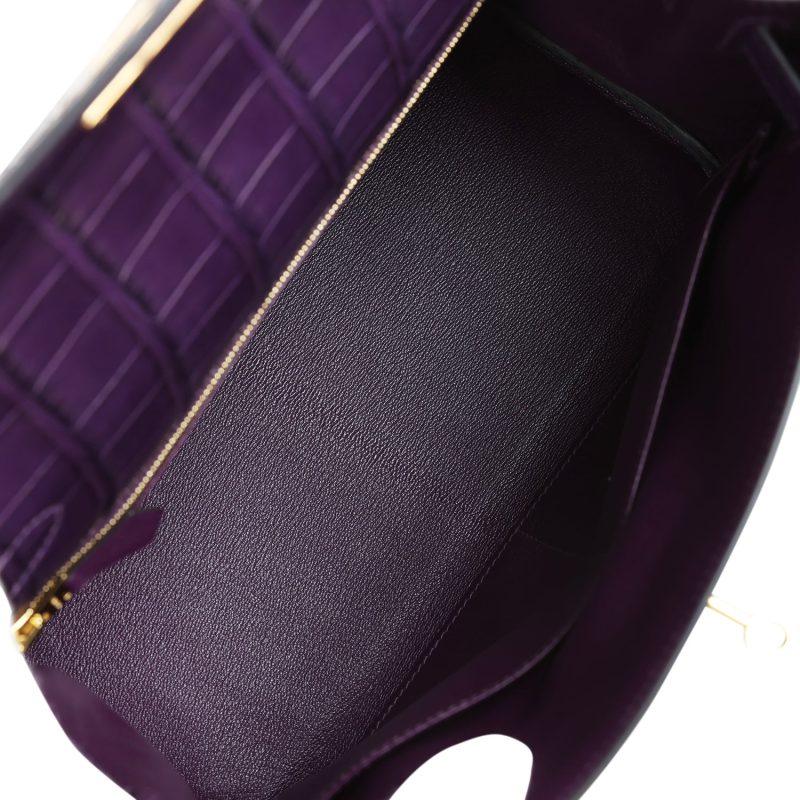Hermes Kelly Retourne 28 Amethyst Matte Alligator Gold Hardware - Image 8