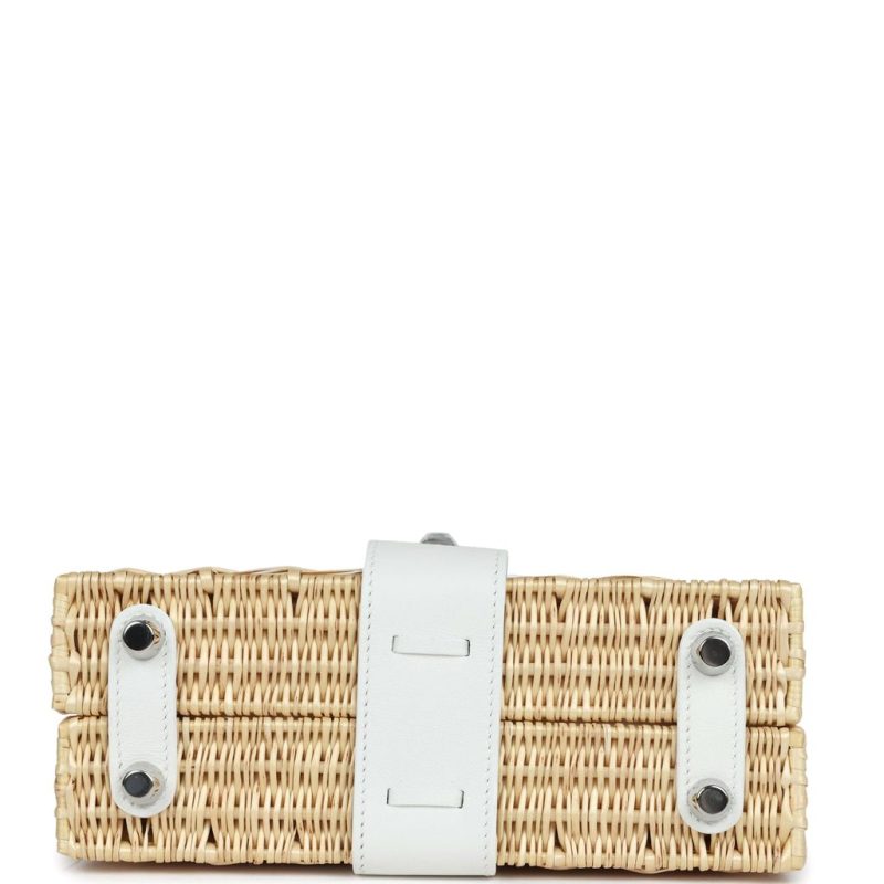 Hermes Mini Picnic Kelly 20 White Swift Palladium Hardware - Image 6
